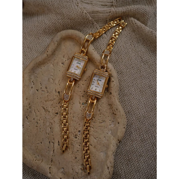 Gold Vintage Style Unique Women’s Wrist Watch Mother of Pearl Dial main image 6
